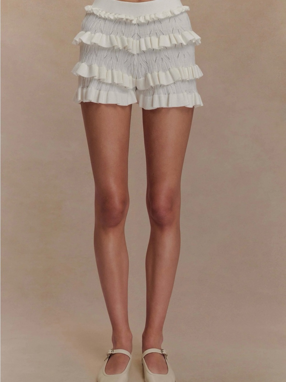 MESHKI - Amy Pointelle Knit Frill Bloomers